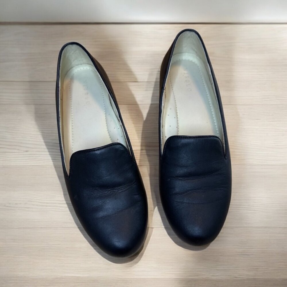 Nisolo black leather flats size 8.5